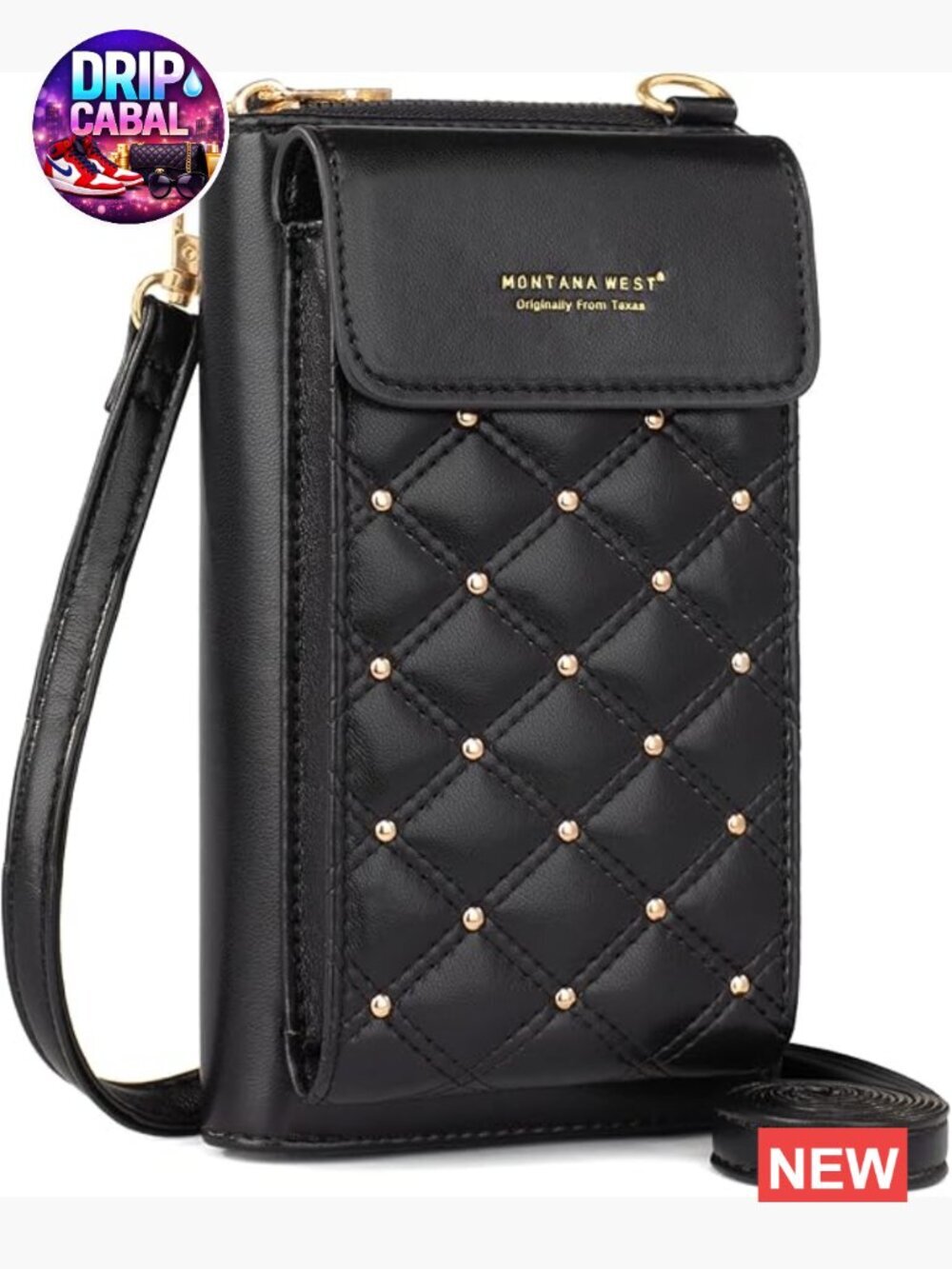 Vegan Leather Crossbody Cell Phone Purse with RFID Blocking